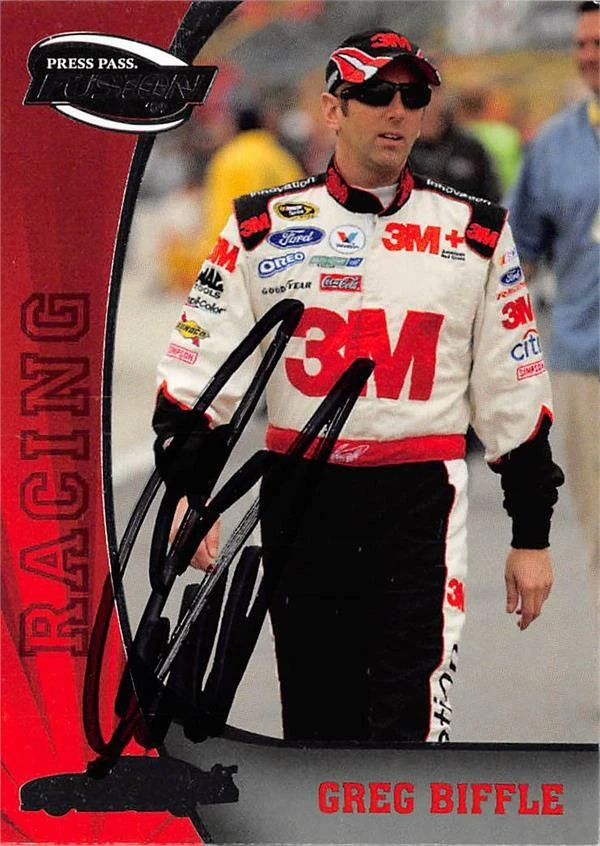 Greg Biffle autographed NASCAR card (Auto Racing) 2009 Press Pass Fusion #63 - Image 1 of 1