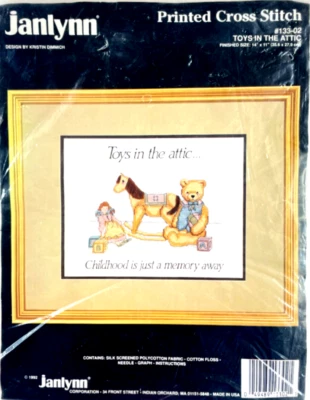 Kit de costura Janlynn de colección 1992 estampado punto de cruz juguetes en el ático Foto 1 de 4