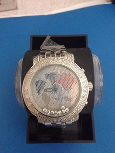 NEW TECHNO MASTER WHITE   DIAMOND WATCH TM-2108 - Picture 1 of 1