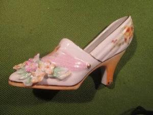 Limoges Vintage Porcelain Pink Shoe Slipper ~❤️~ 5.5" - Picture 1 of 6