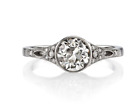 1.01CT Old European Cut Moissanite With Pure 10K White Gold Handcrafted Ring