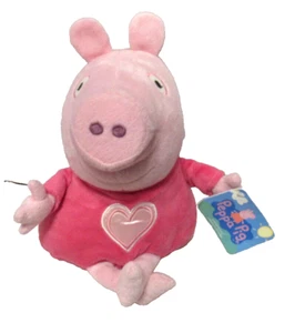 Camicia rosa animale peluche Peppa Pig 10" nuova vintage con cuore ottimo regalo San Valentino! - Foto 1 di 4