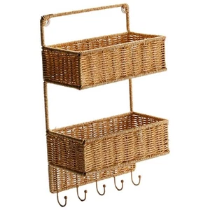 Hanging Storage Baskets Woven Hanging Basket Wall Basket Fruit Vegetables Bas... - Picture 1 of 7