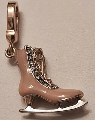 Juicy Couture Pink Enamel Ice Skate YJRU0543 Charm Adorned With Crystals & Box - Image 1 of 4