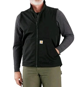 NWT Carhartt XL Tall Rain Defender Softshell Zip Up Relaxed Fit Vest Black Vest - Picture 1 of 9