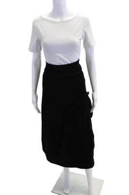 Lilith Womens Side Zip Knee Length Corduroy Pencil Skirt Black Size Extra Large - Image 1 of 4