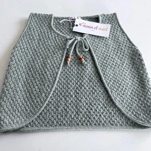 Gilet maglione maglia Moon Et Miel bambina 100% lana taglia 5 nuovo con etichetta - Foto 1 di 8