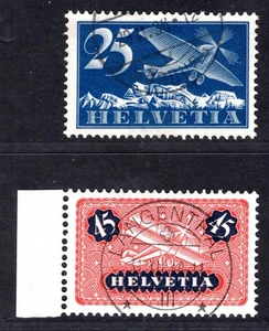 SWITZERLAND 1923 180z,183z used FLAWLESS Airmail (M7430 - Picture 1 of 2