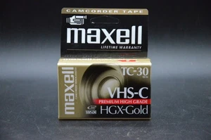 "Maxwell" VHS-C TC-30 HGX-Gold Premium High Grade Video Tapes New Sealed Package - Picture 1 of 1