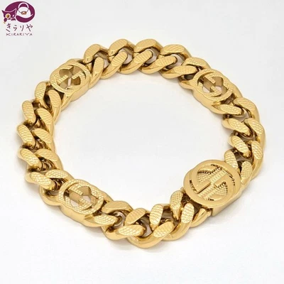 Pulsera Gucci 675758 Entrelazada Talla S Aproximadamente 16,5 cm Tono Oro Amarillo Foto 1 de 4