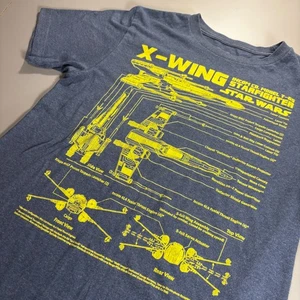 Camiseta Star Wars X-Wing Blueprint Incom Corp T-65 Fighter Pequeña S - Imagen 1 de 8