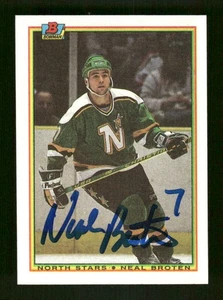 1990-91 Bowman 178 Neal Broten signed auto autograph  MZ BXCP56 - Picture 1 of 2