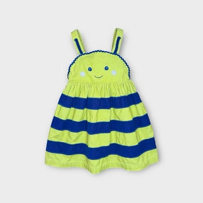 Vestido Delantal Mini Boden Amarillo Rayas Apliques de Abeja Foto 1 de 4