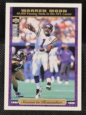 1996 Upper Deck Warren Moon Collectors Choice Season To Remember No. 65 - Image 1 of 4
