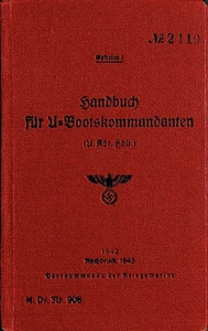 WWII  (U. Kdt. Hdb.) Handbuch für U-Bootskommandanten U Boat Commander Book 1942 - Bild 1 von 6