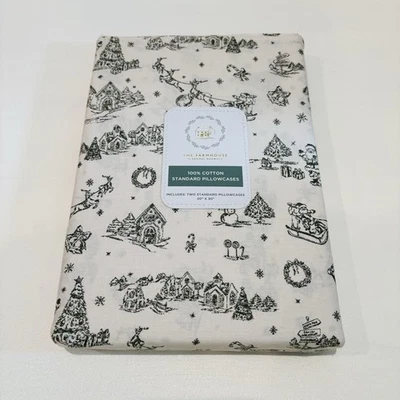 Conjunto de 2 fronhas padrão de Natal Farmhouse Rachel Ashwell Papai Noel - Imagem 1 de 4