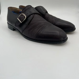 Vito Papalo Monk Strap Dress Shoes Leather Cap Toe Buckle Designer Men 11.5M - Picture 1 of 9