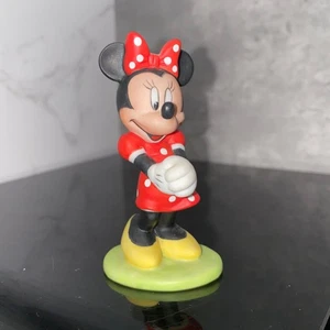 Disney Grolier Minnie Mouse Porcelain Figurine 2.75" Red Dress Collectable - Picture 1 of 5