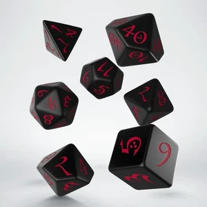 Q-Workshop BNIB Classic RPG Black & Red Dice Set (7) - Picture 1 of 2