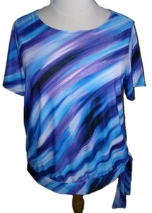 Swimsuits For All 22 2X Chlorine Resistant S/S Tankini Cover-Up Stripes Top NEW! - Picture 1 of 16