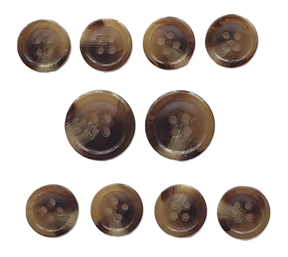 Brooks Brothers Genuine Horn Suit Buttons Brown Tan Cream T9X Men's - Image 1 of 1