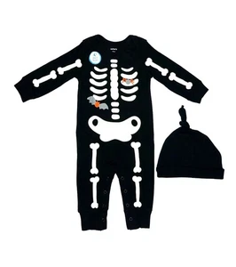 Carter's 2-Piece Halloween Glow-In-The-Dark Romper and Cap Set, Size 6 Months - Picture 1 of 2