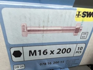 SWG  Packung Maschinenschrauben sechskant 16x200mm  verz. / Restposten Zelt - Bild 1 von 1