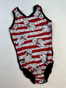 GymGear GIMNASIA Leotardo NAVIDAD OSO Vacaciones Negro Rojo GK Talla: AS Adolescente Pequeño - Imagen 1 de 6