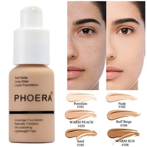 PHOERA Foundation Makeup Full Coverage Fast Base Brighten long-lasting Shade.... - Picture 1 of 40