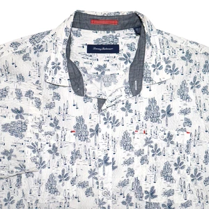 Tommy Bahama Camisa Hawaiana SEERSUCKER TELA TEXTURIZADA Manga Corta Para Hombre 2XL - Imagen 1 de 8