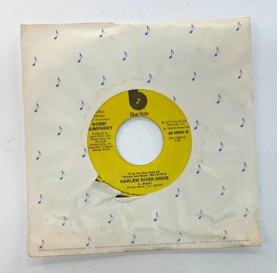 Bobbi Humphrey Blue Note DJ Only "Harlem River Drive" Mono/Stereo 45rpm - Image 1 of 2