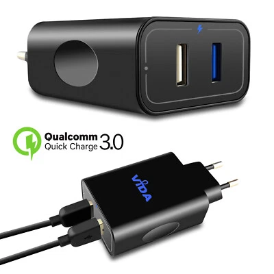 Super Fast 30W Dual USB Travel Charger QC3.0 Compatible with EU European Socket - Image 1 of 4