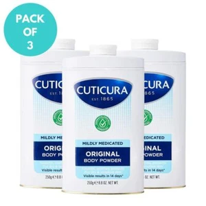 3X Cuticura Mildly Medicated Talc Talcum Powder 250g | Skin Soothing Allantoin - Picture 1 of 1