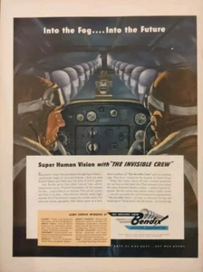 1944 Bendix Aviation Corporation WW2 pilota di cabina di pilotaggio, l'equipaggio invisibile pubblicità stampa - Foto 1 di 1