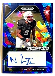 2024 Panini Prizm Draft Picks Nelson Ceaser Blue Ice Auto #57/75 RC #SSS-NCR - Bild 1 von 2