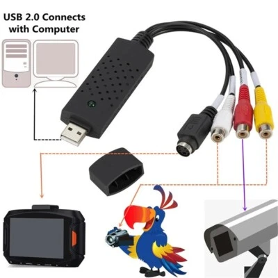 USB 2.0 Video Capture Card Adapter AV to Digital Converter for VHS DVD Record - Image 1 of 4
