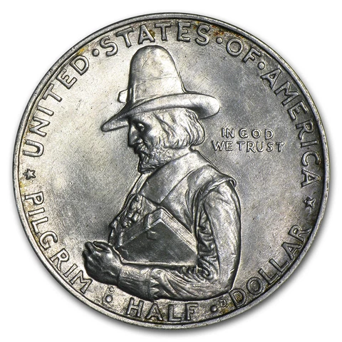 1920 Pilgrim Tercentenary Half Dollar AU - SKU #30272 Cover