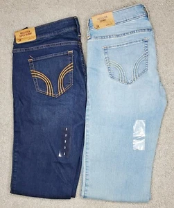 Hollister Jeans Size 3R W26 L32 Two Pair Super Skinny Stretch One Distressed NEW - Picture 1 of 7