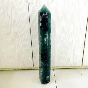 15.09LB TOP Natural fluorite quartz carved obelisk crystal wand point tower - Picture 1 of 10