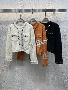 2024 autunno e inverno nuovo cardigan industria pesante nero, bianco, arancione taglia unica - Foto 1 di 1