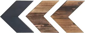 Rustic 3-Tone Mixture of Brown Wood Chevron Wall-Mounted Arrows Decor, Set of 3 - Picture 1 of 6