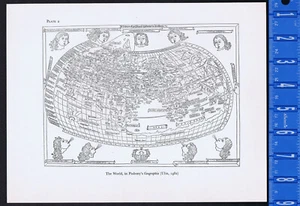 The Ancient World, as in Ptolemy's Geographia (published in Ulm, 1482)-Map Print - Picture 1 of 1