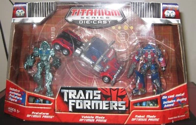 TRANSFORMERS TITANIUM SERIES DIE CAST OPTIMUS PRIME 3 PACK ** BRAND NEW 2007 * - Image 1 of 2