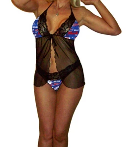 Buffalo Bills Lace Babydoll Negligee Lingerie - XL to 2X - PLEASE READ SIZING - Picture 1 of 6