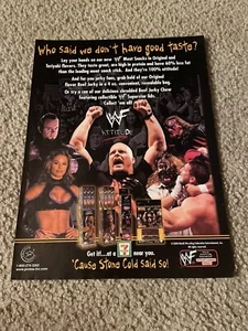 Vintage 2000 WWF MEAT SNACKS 7-11 Poster Print Ad THE ROCK STONE COLD UNDERTAKER - Picture 1 of 1