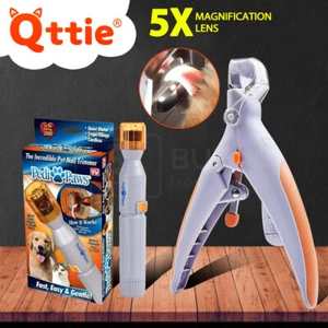 Qttie LED Pet Nail Clipper Grinder Dog Cat Professional Toe Trimmer Grooming - Picture 1 of 14