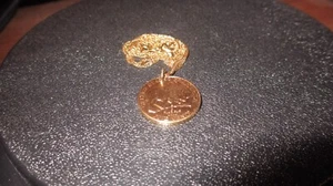 Native American Made 2005 24K Gold Plated Buffalo US Mint Nickel Coin Necklace - Picture 1 of 6