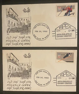 PUERTO RICO, 1980, SAN JUAN STATION, CACHET COVER, Lot of 2, APEX postmarked - Bild 1 von 2