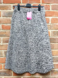BNWT Lowie Handmade M Grey Knitted Winter Skirt Lambswool Angora Pockets Xmas - Picture 1 of 10