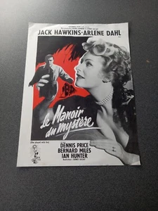 DOSSIER DE PRESSE SYNOPSIS LE MANOIR DU MYSTERE / SHE PLAYED WITH FIRE 1957 - Picture 1 of 5